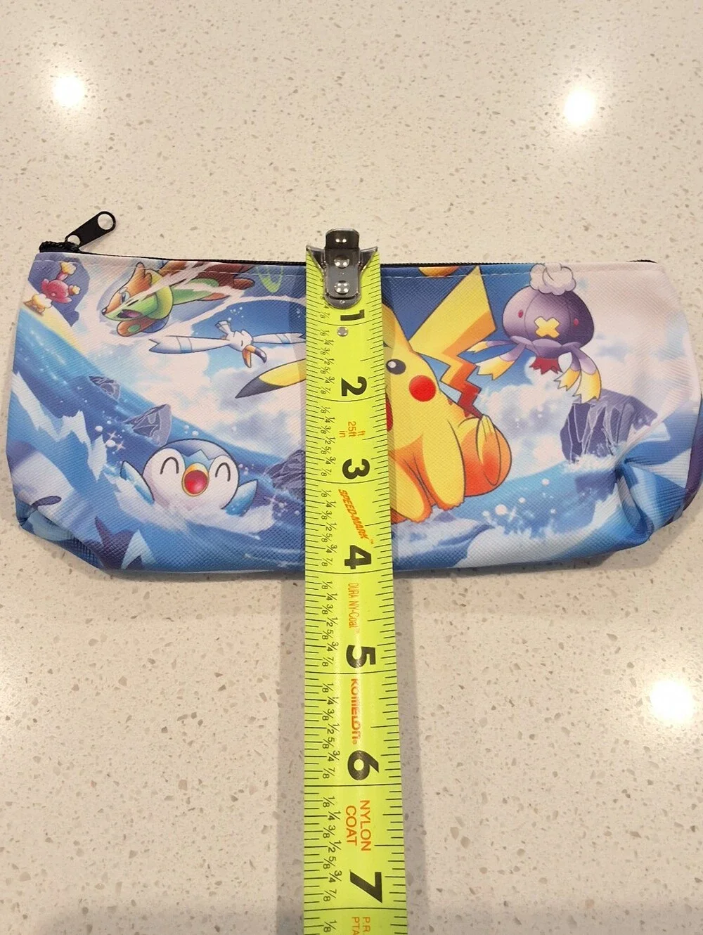 Pokémon Pikachu Blue Cosmetic Makeup Bag Pencil Pouch Double Sided, NEW